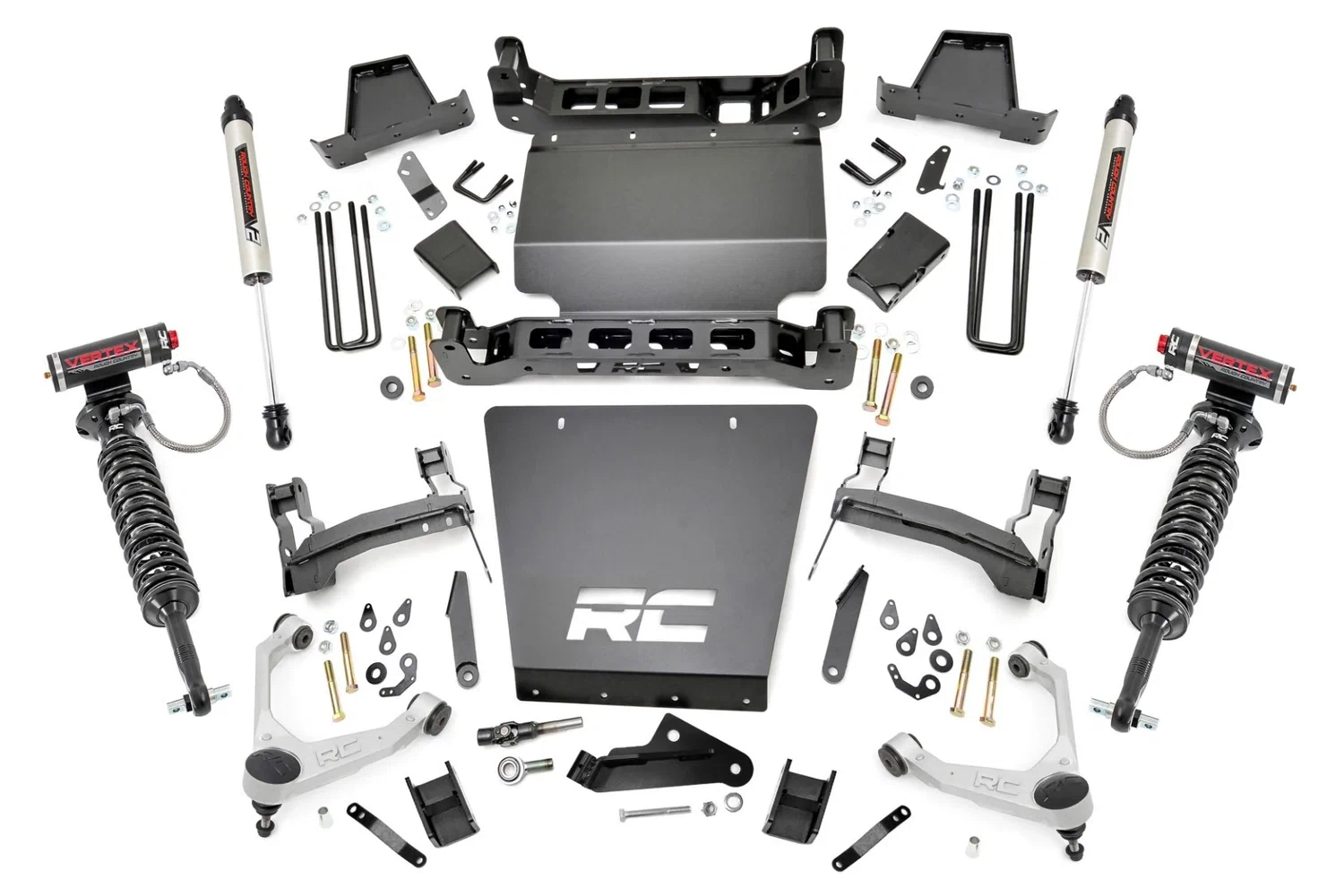 Rough Country _ 7 Inch Stamped Steel LCA Lift Kit _ Forged UCA _ Bracket _ Vertex_V2 Shks _ Chevy_GMC 1500 (16-18)